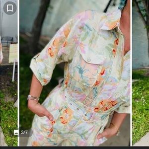 Lena Lime Floral jumpsuit. Size medium.  Brand new with tags.